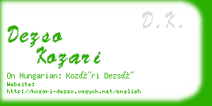 dezso kozari business card